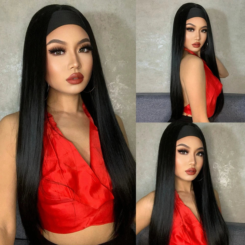 Headband Synthetic Wigs Heat Resistant