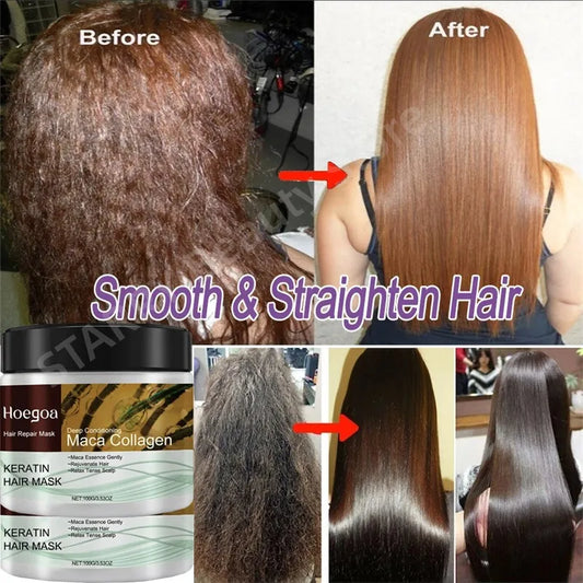 Collagen Keratin Hair Mask Dual Oil Control Moisturizer Conditioner Soft Smooth Frizz Damaged Repair Revitalize HairCare Product