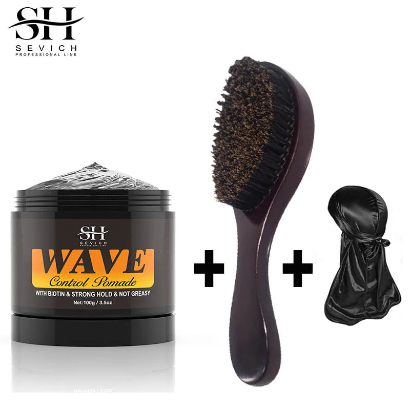 Curly Hair Cream Wave Kit for 360 Waves Hair Styling Pomade Oil Based Style Texture Wave Pomade Gel for Black Men African Braids