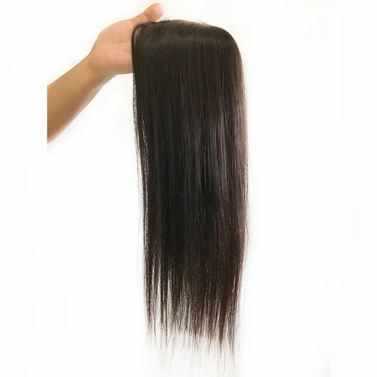 15x16cm Toupee Hair For Women Topper Human Hair Clips In Silk base Natural Color 130% Virgin Hair Extension