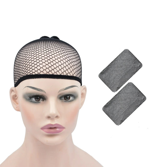 2 Pieces Hair Nets Open Ended Wig Cap Mesh Stocking Cap Weaving Hairnet Wig Accessories for Women Hair Extension Tool