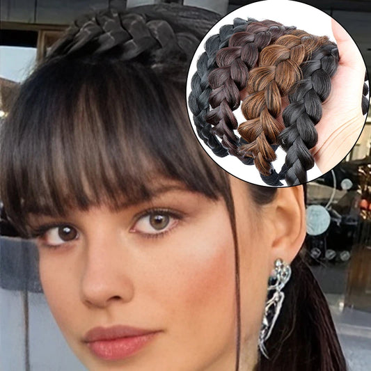 Women Synthetic Wig Twist  Braided Headband Hoop Fashion Hair Accessories Elastic Non-slip Band For Women And Girl