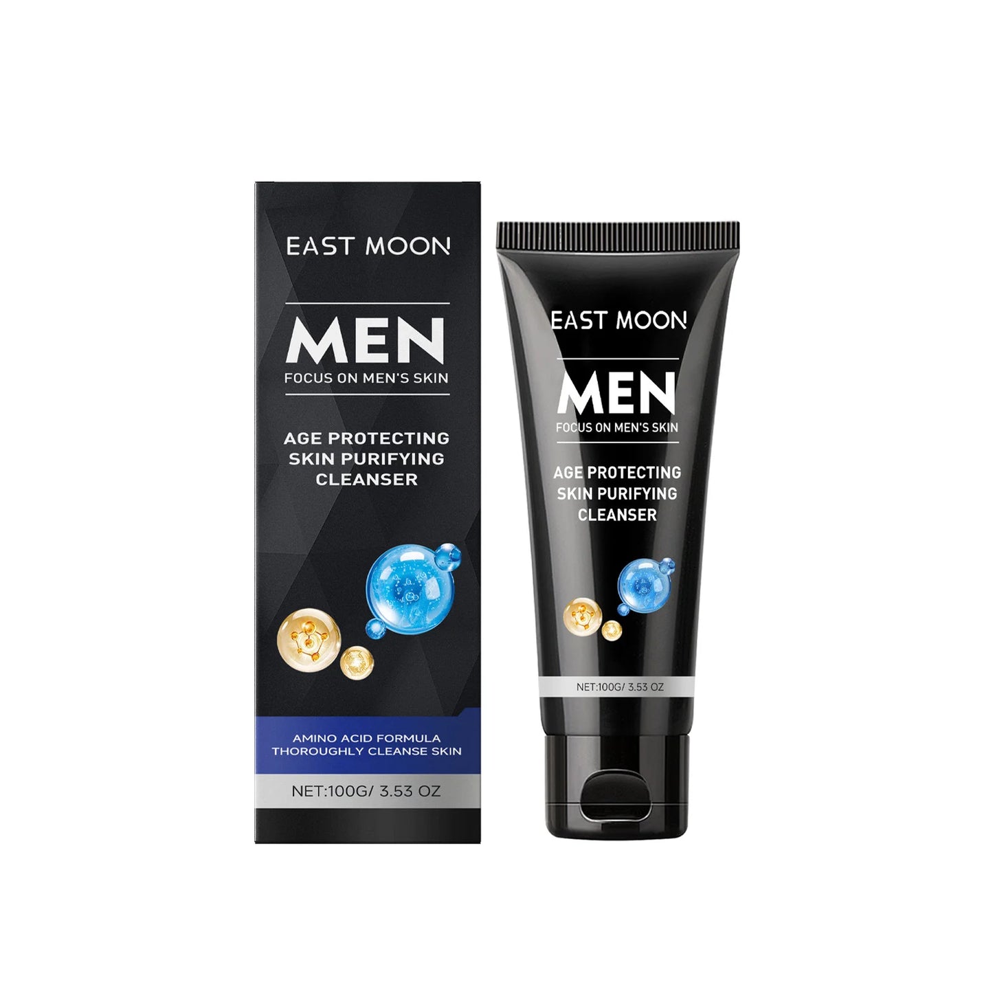 East Moon Hyaluronic Acid Facial Care Set Oil Control Skin Firming Increase Hydrate Deep Cleaning Face Moisturizer Cream for Men