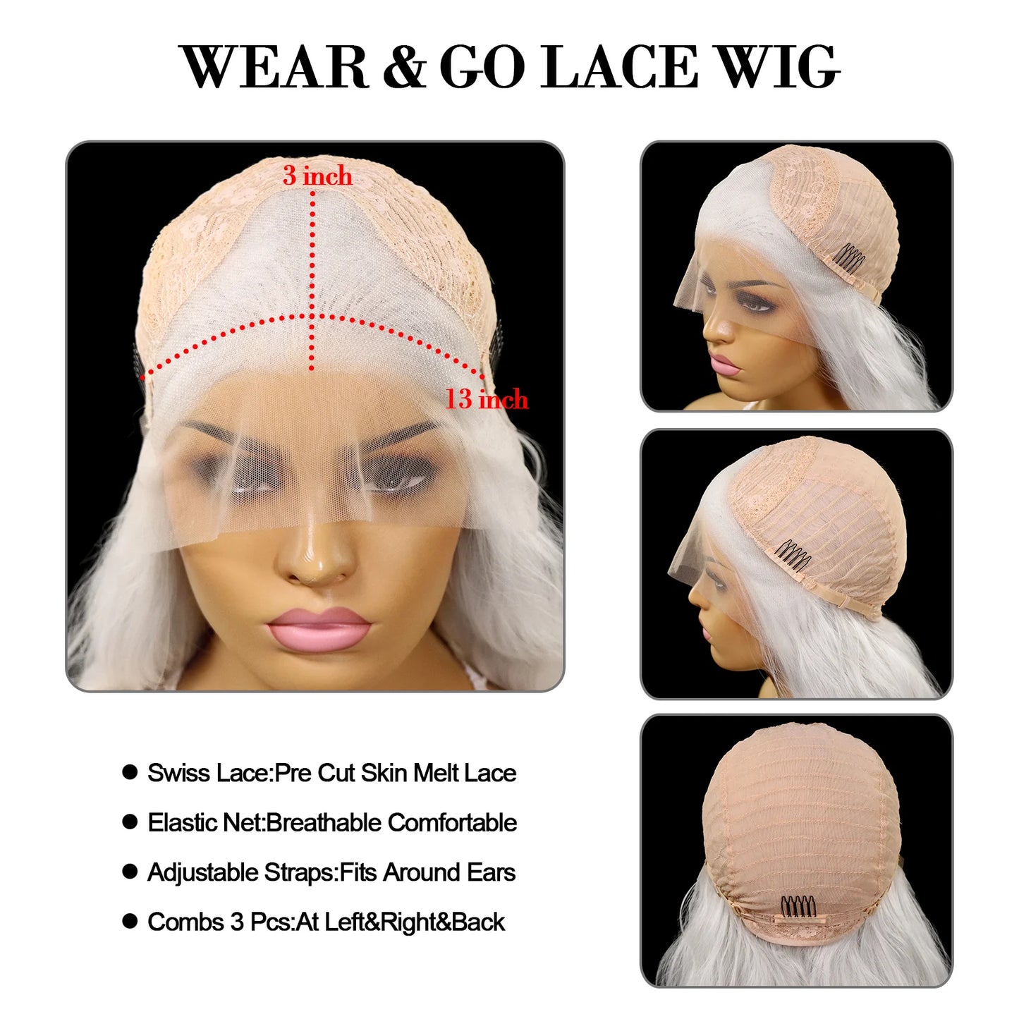 Natural Wavy Wigs 13x3 Synthetic Lace Front Wigs for Black Women Long Body Wave Lace Frontal Wigs