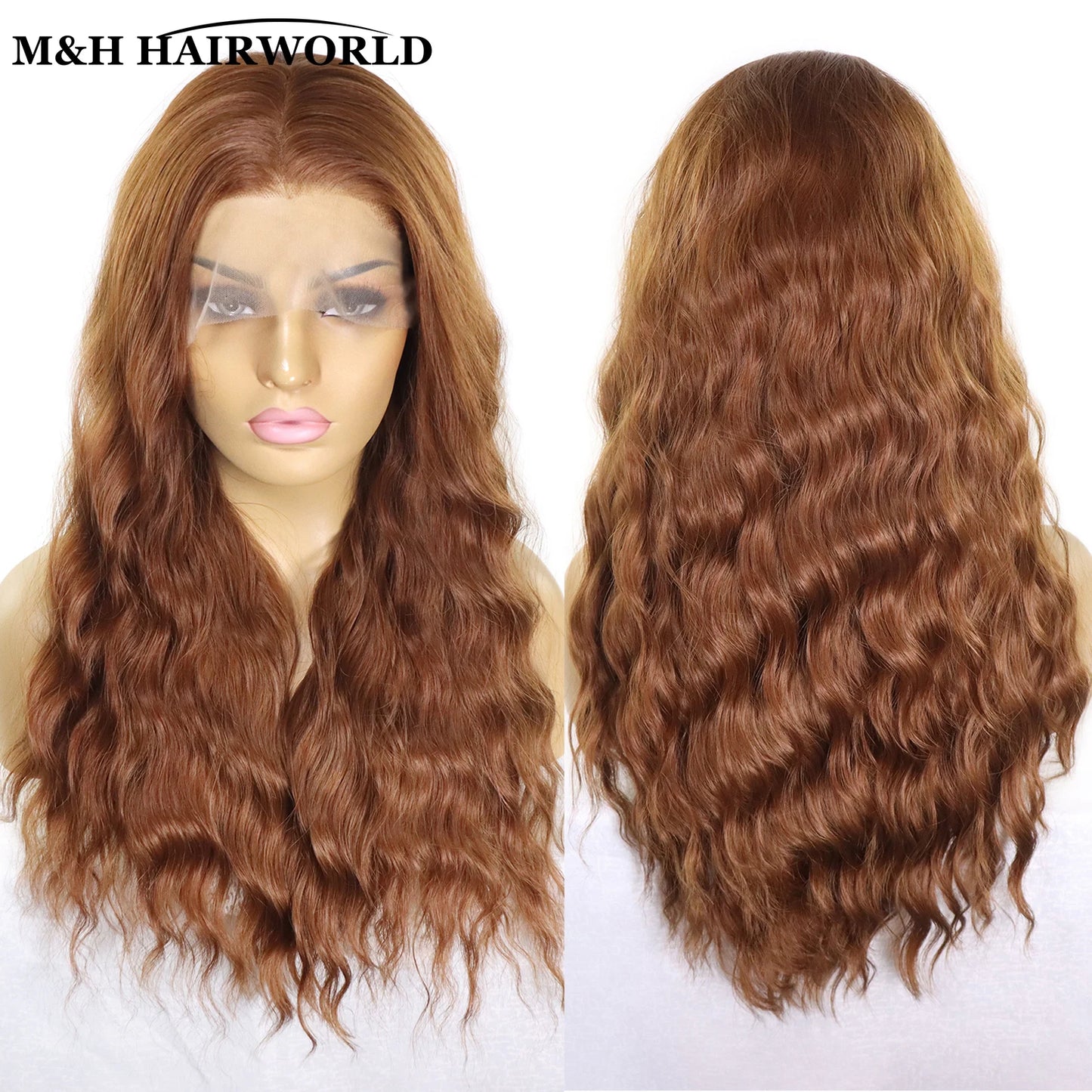 Natural Wavy Wigs 13x3 Synthetic Lace Front Wigs for Black Women Long Body Wave Lace Frontal Wigs