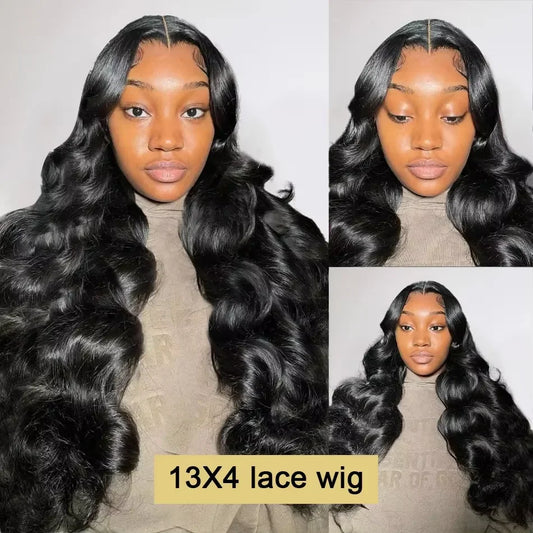Body Wave 13x6 HD Transparent Lace Frontal Natural Color Brazilian Human Hair Wig For Black Women