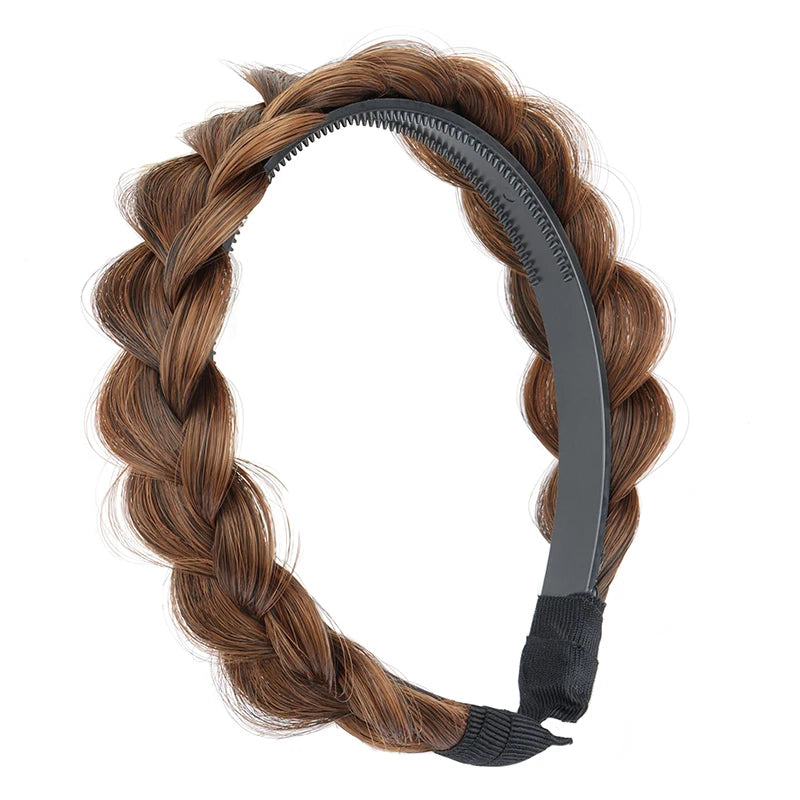 Women Synthetic Wig Twist  Braided Headband Hoop Fashion Hair Accessories Elastic Non-slip Band For Women And Girl