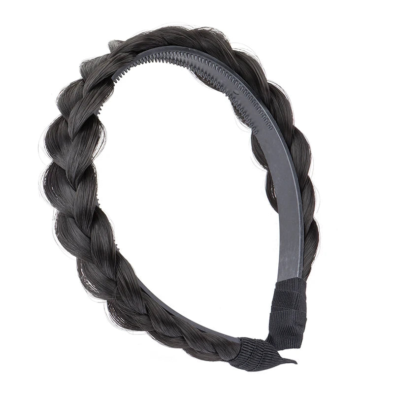 Women Synthetic Wig Twist  Braided Headband Hoop Fashion Hair Accessories Elastic Non-slip Band For Women And Girl