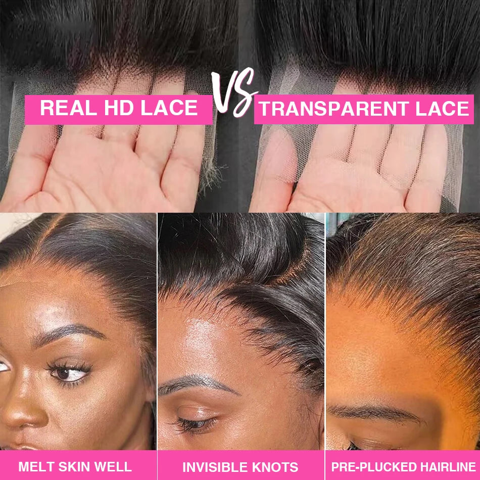 Body Wave 13x6 HD Transparent Lace Frontal Natural Color Brazilian Human Hair Wig For Black Women