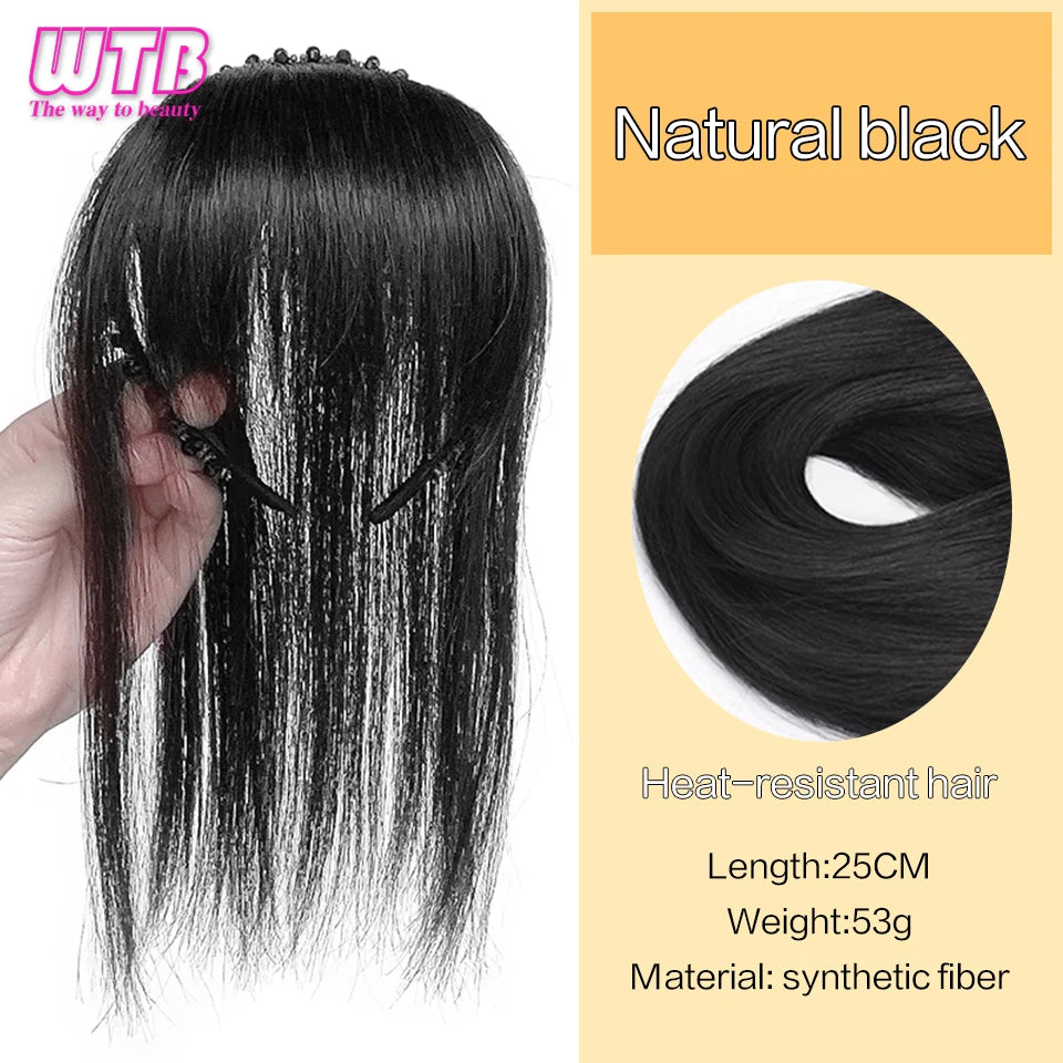 WTB Hairband wig bangs wig female one natural curly hair covered white hair on the top of the head thin bangs wig piece