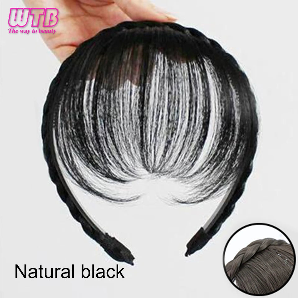 WTB Hairband wig bangs wig female one natural curly hair covered white hair on the top of the head thin bangs wig piece