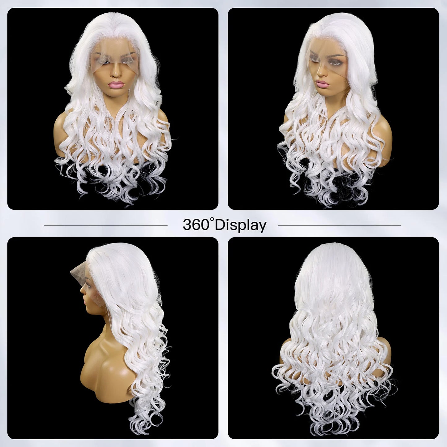 Natural Wavy Wigs 13x3 Synthetic Lace Front Wigs for Black Women Long Body Wave Lace Frontal Wigs