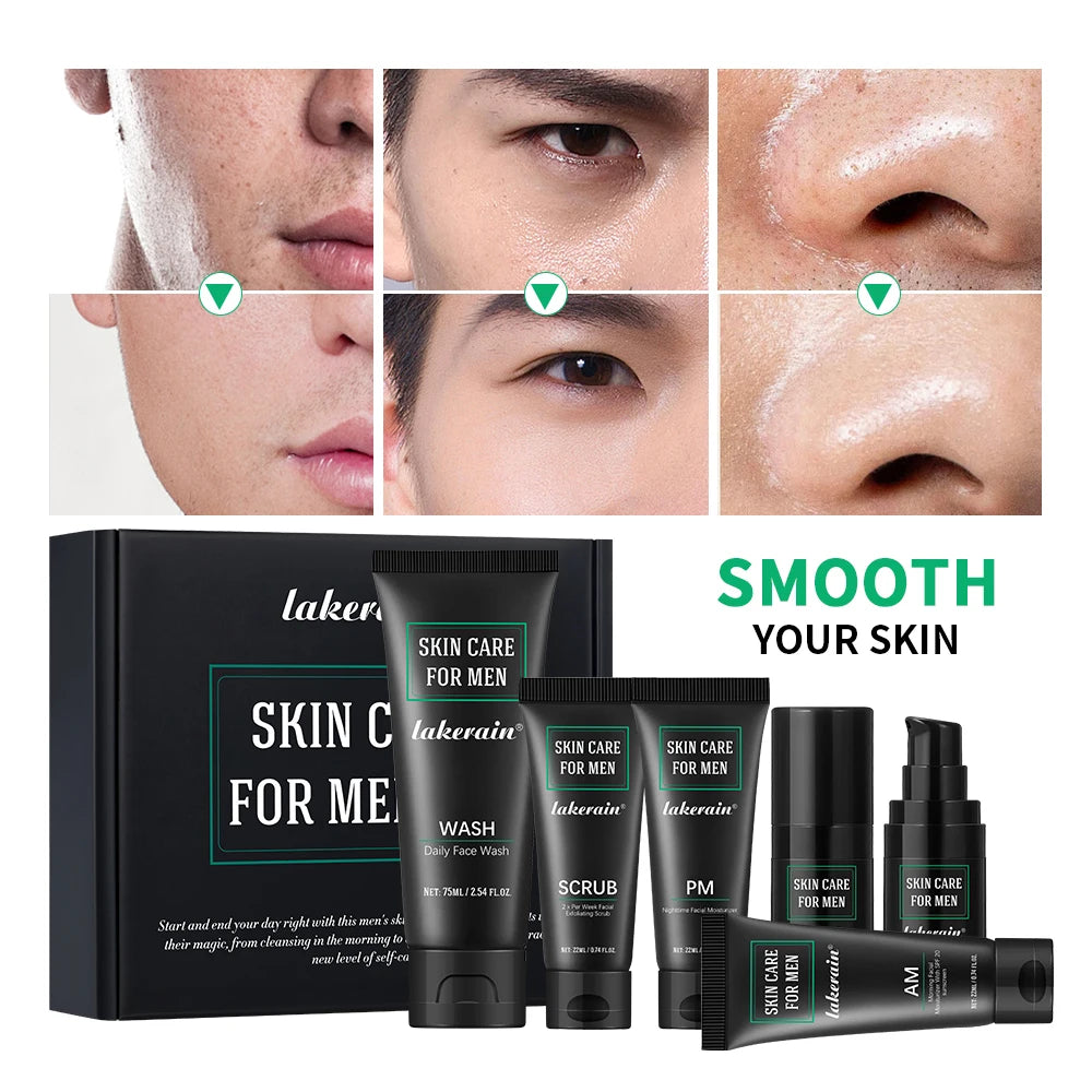 Men’s Skin Care Set Face Wash Scrub & Moisturizer Oil Contr for Healthier Hydrated Skincare Men’s Skin Care Kit Prevent Dryness
