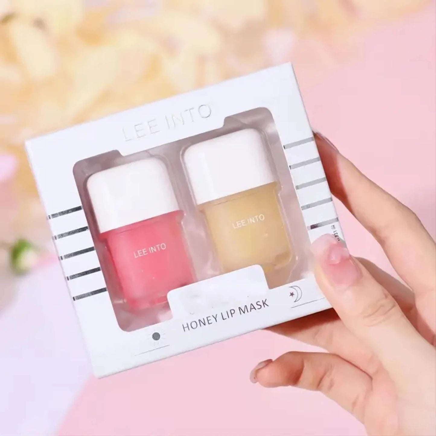 Moisturizing Honey Lip Mask Set for Intensive Lip Care and Repair, Lightening Lip Lines, Day and Night Hydration by LEEINTO