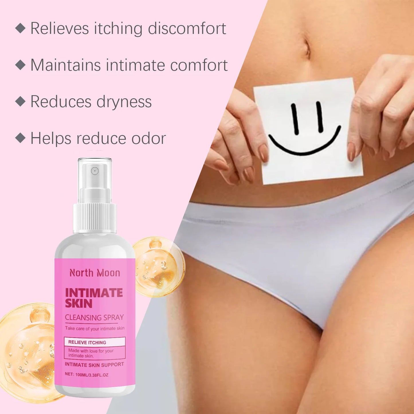 North Moon Women Private Parts Cleaning Spray Improve Shrinking Remove Bad Odor Keep Tightening Hygiene Vagina Moisturizing Oils