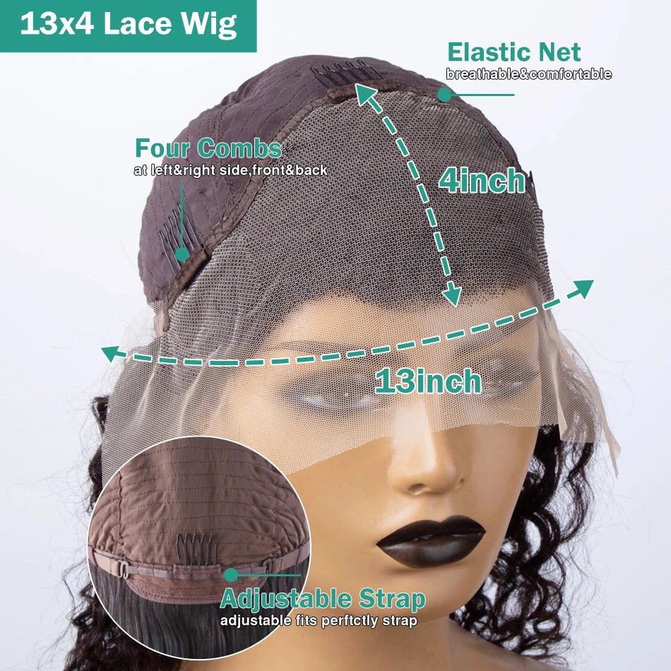 13x6 Body Wave Short Bob 13x4 Transparent Lace Front Human Hair Wigs 5x5 Pre Plucked Remy Lace Frontal Wig For Women