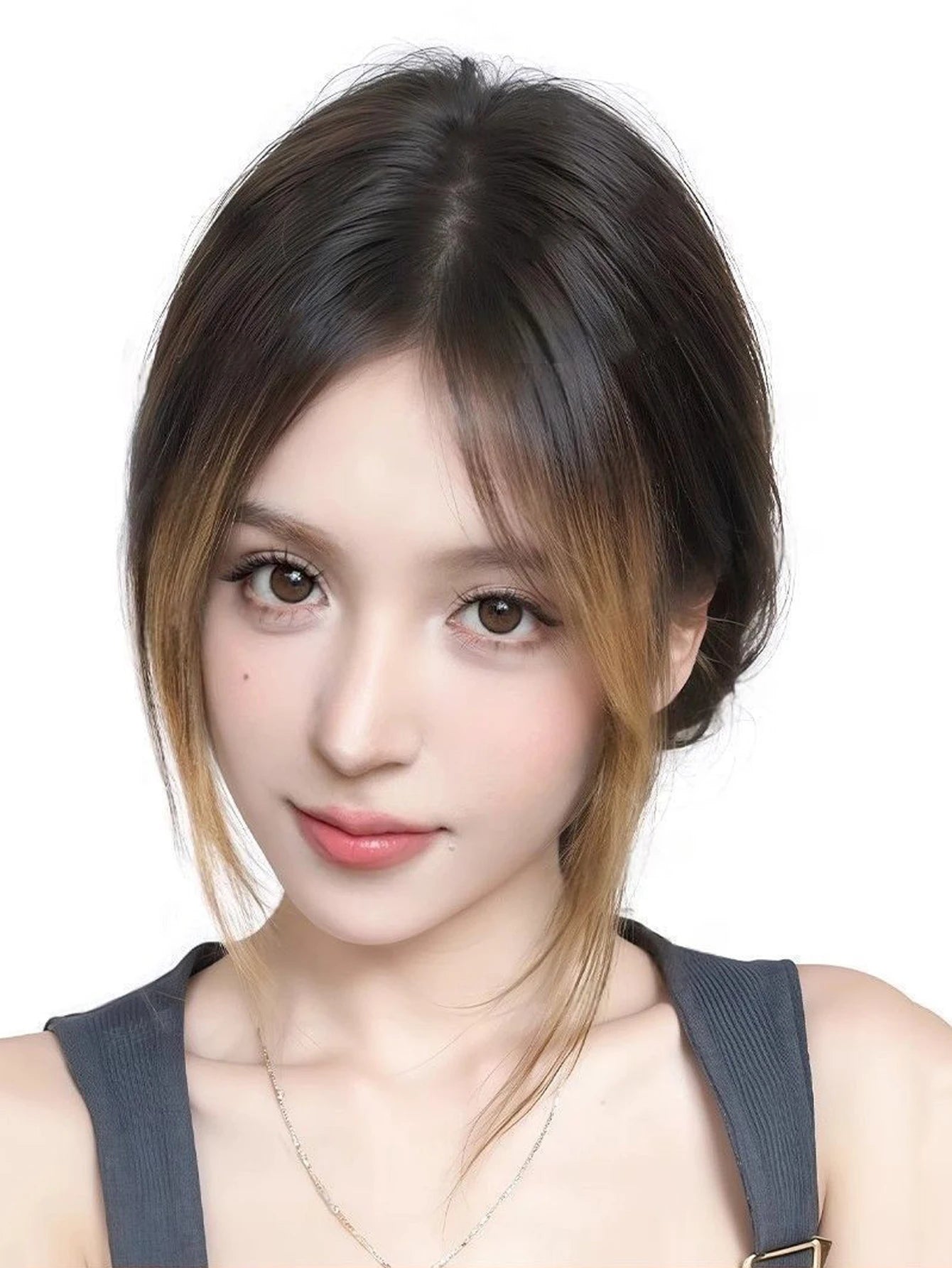 OLACARE Synthetic Bangs Wig For Women On Top Of Head To Cover White Hair And Increase Hair Volume Wig Pieces