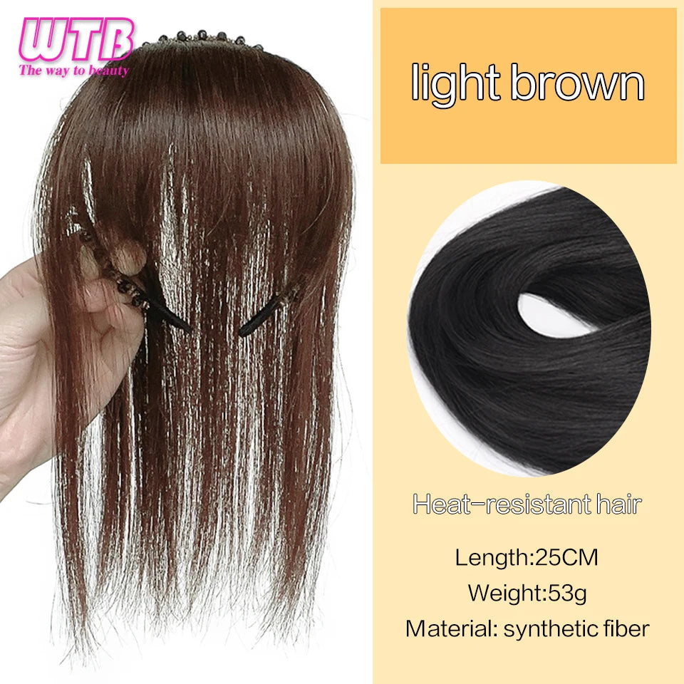 WTB Hairband wig bangs wig female one natural curly hair covered white hair on the top of the head thin bangs wig piece