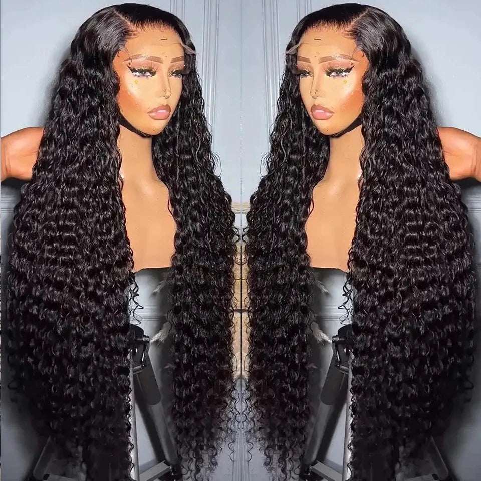 13x6 Hd Lace Frontal Wig 13x4 Curly Human Hair Wigs Water Wave Human Hair Wig Inch Loose Deep Wave Brazilian Choice Black