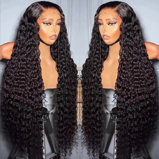 13x6 Hd Lace Frontal Wig 13x4 Curly Human Hair Wigs Water Wave Human Hair Wig Inch Loose Deep Wave Brazilian Choice Black