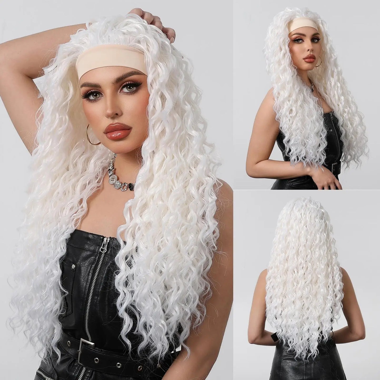 Headband Synthetic Wigs Heat Resistant