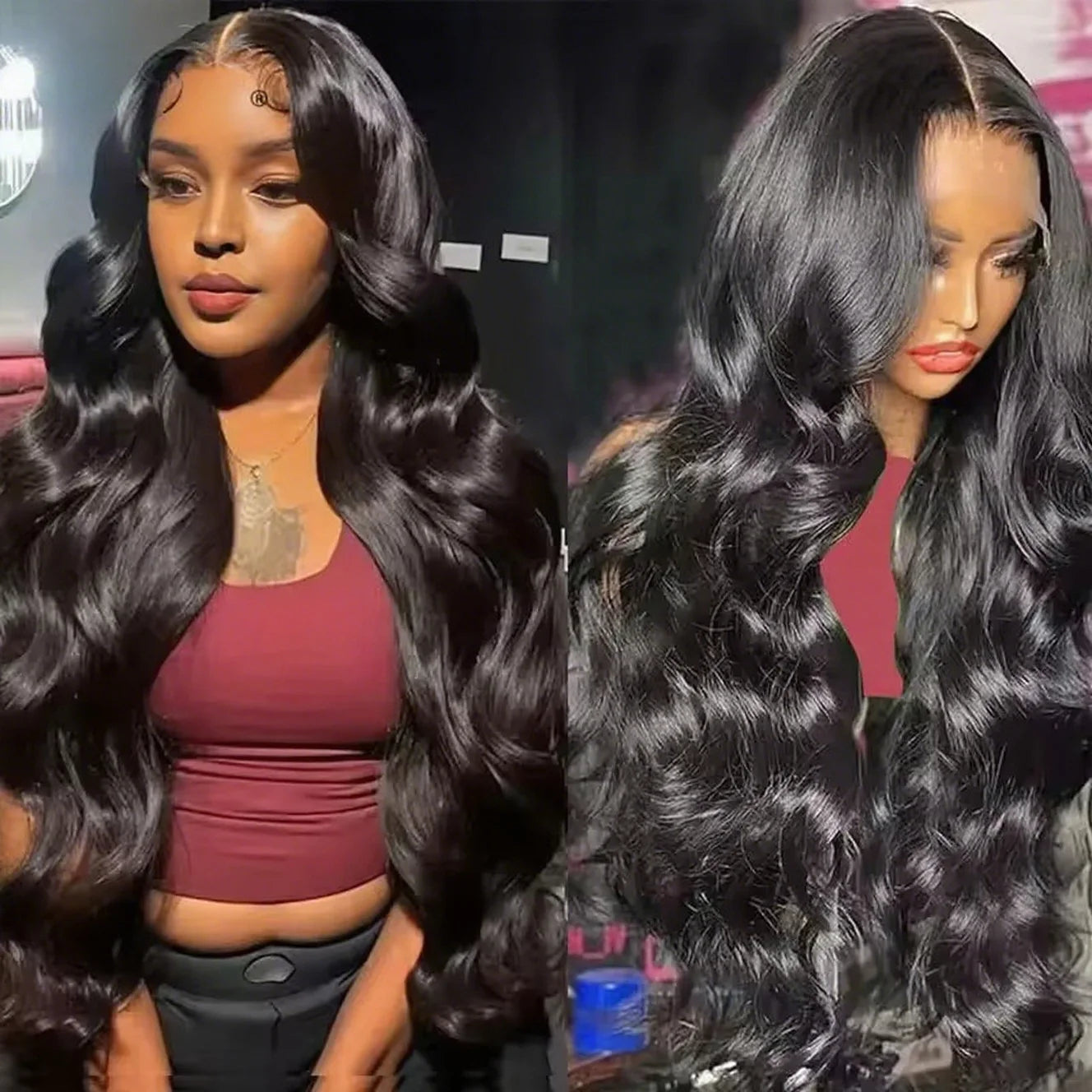 13x4 Body Wave Lace frontal Wig Human Hair Preplucked Brazilian Remy 100% Human Hair Water Wave Transparent Lace Wigs For Women