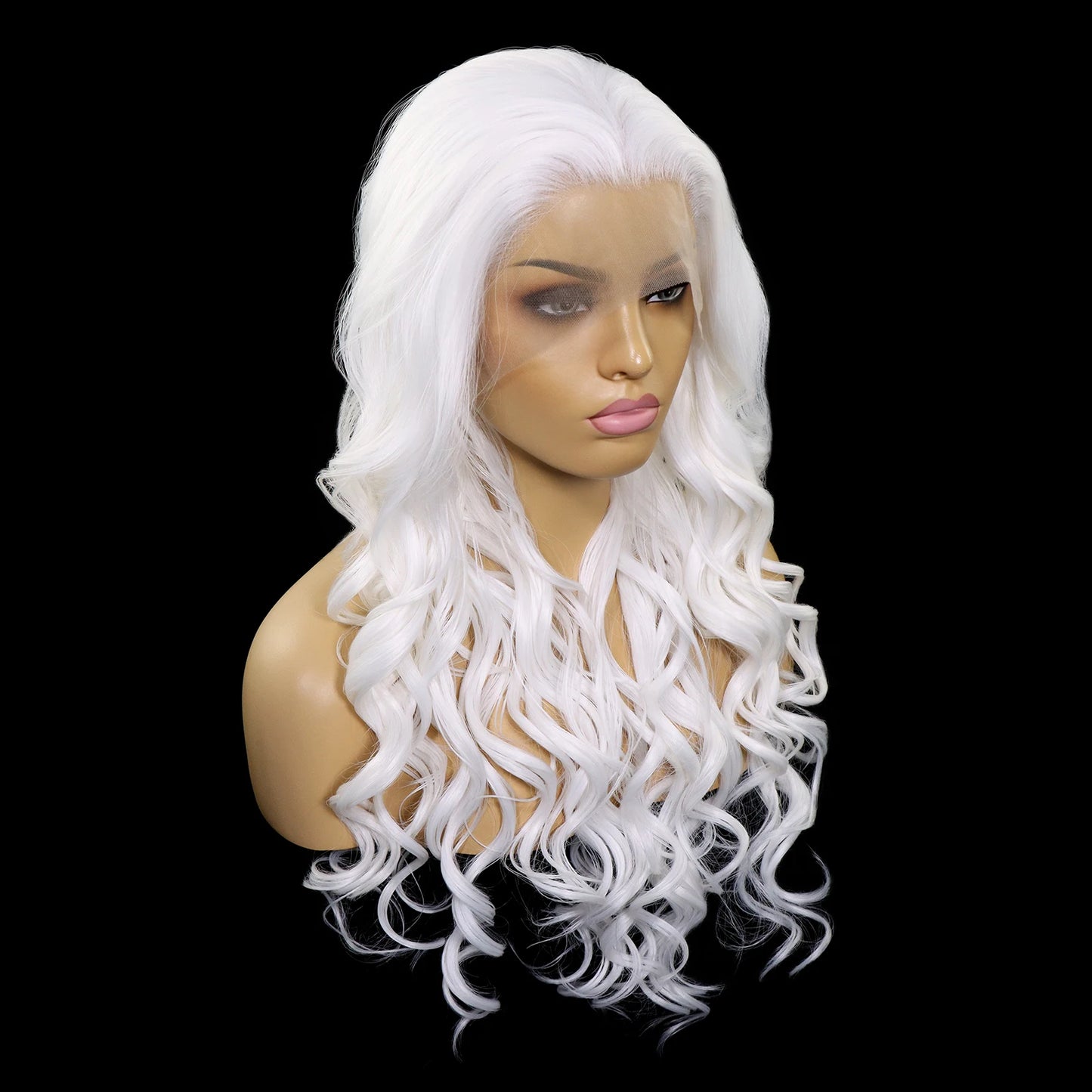 Natural Wavy Wigs 13x3 Synthetic Lace Front Wigs for Black Women Long Body Wave Lace Frontal Wigs