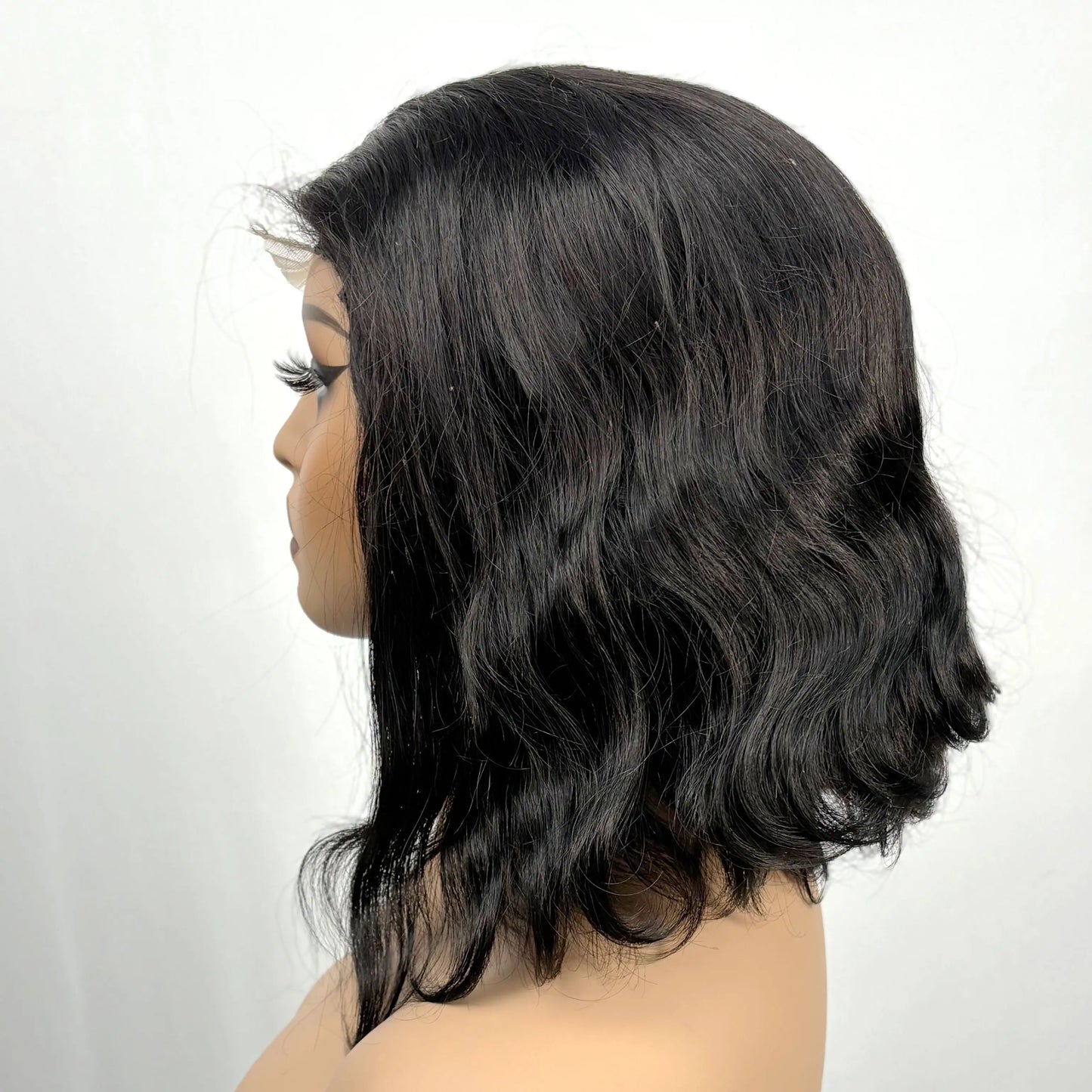 Body Wave Human Hair Wigs 12inch 250 density 12A 100% Human Hair 4x4 Transparent Lace Closure Wavy Hair Wigs for Women