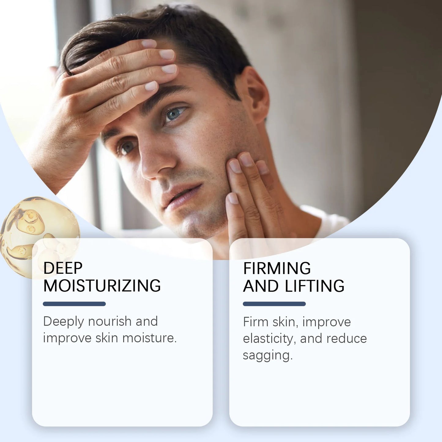 East Moon Hyaluronic Acid Facial Care Set Oil Control Skin Firming Increase Hydrate Deep Cleaning Face Moisturizer Cream for Men