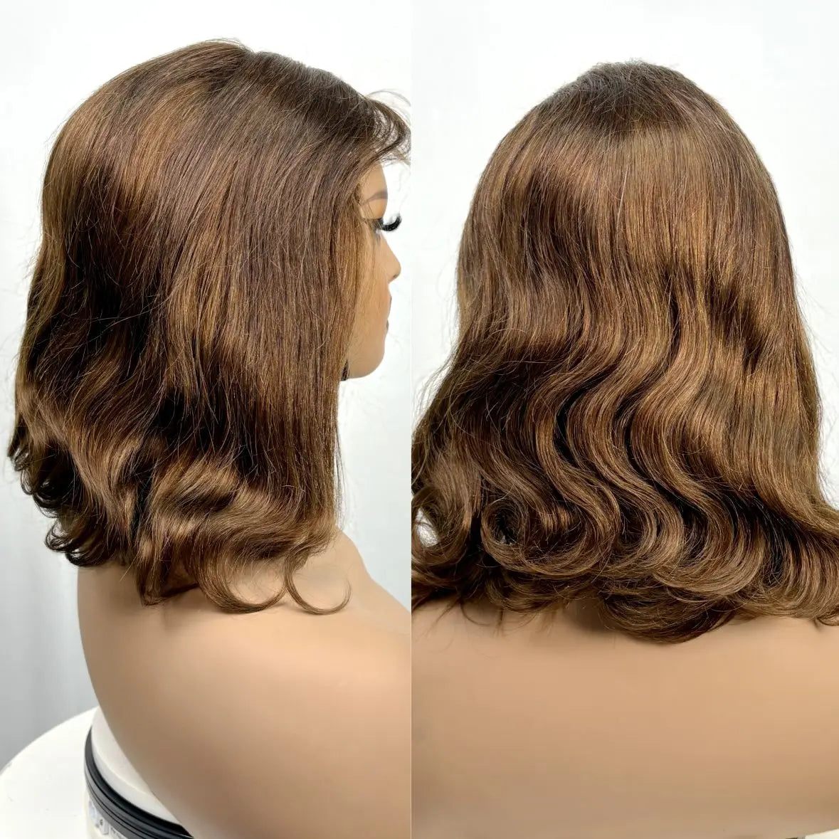 Body Wave Human Hair Wigs 12inch 250 density 12A 100% Human Hair 4x4 Transparent Lace Closure Wavy Hair Wigs for Women