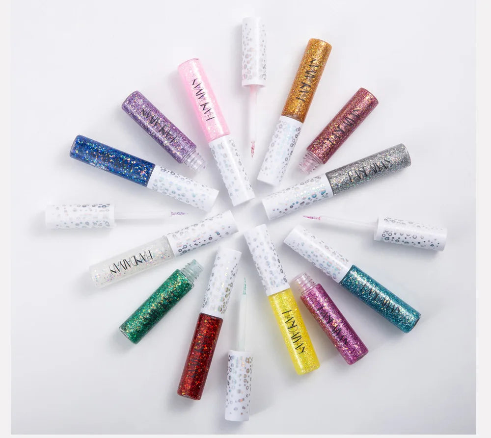 New 12 Colors Diamond Glitter Liquid Eyeliner Durable Waterproof Makeup Shimmer And Shine Eye Pencil Makeup Beauty Tools