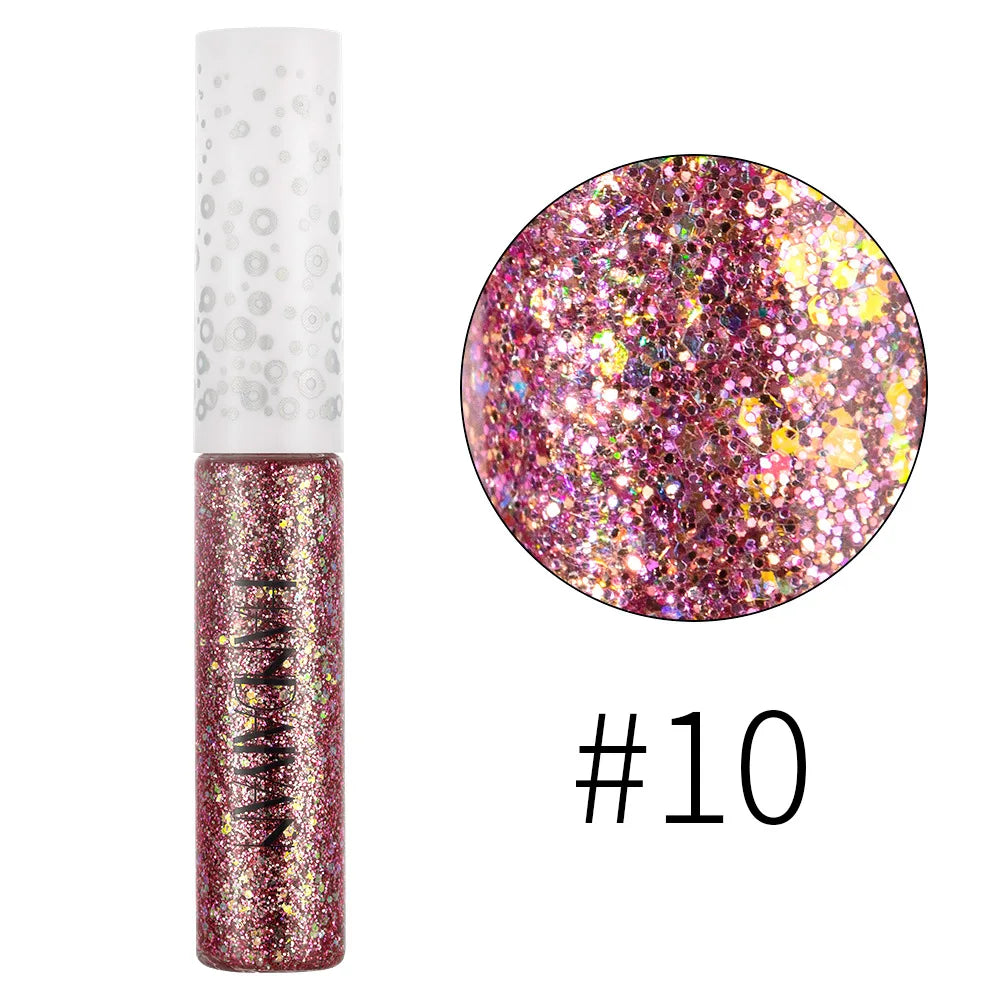 New 12 Colors Diamond Glitter Liquid Eyeliner Durable Waterproof Makeup Shimmer And Shine Eye Pencil Makeup Beauty Tools