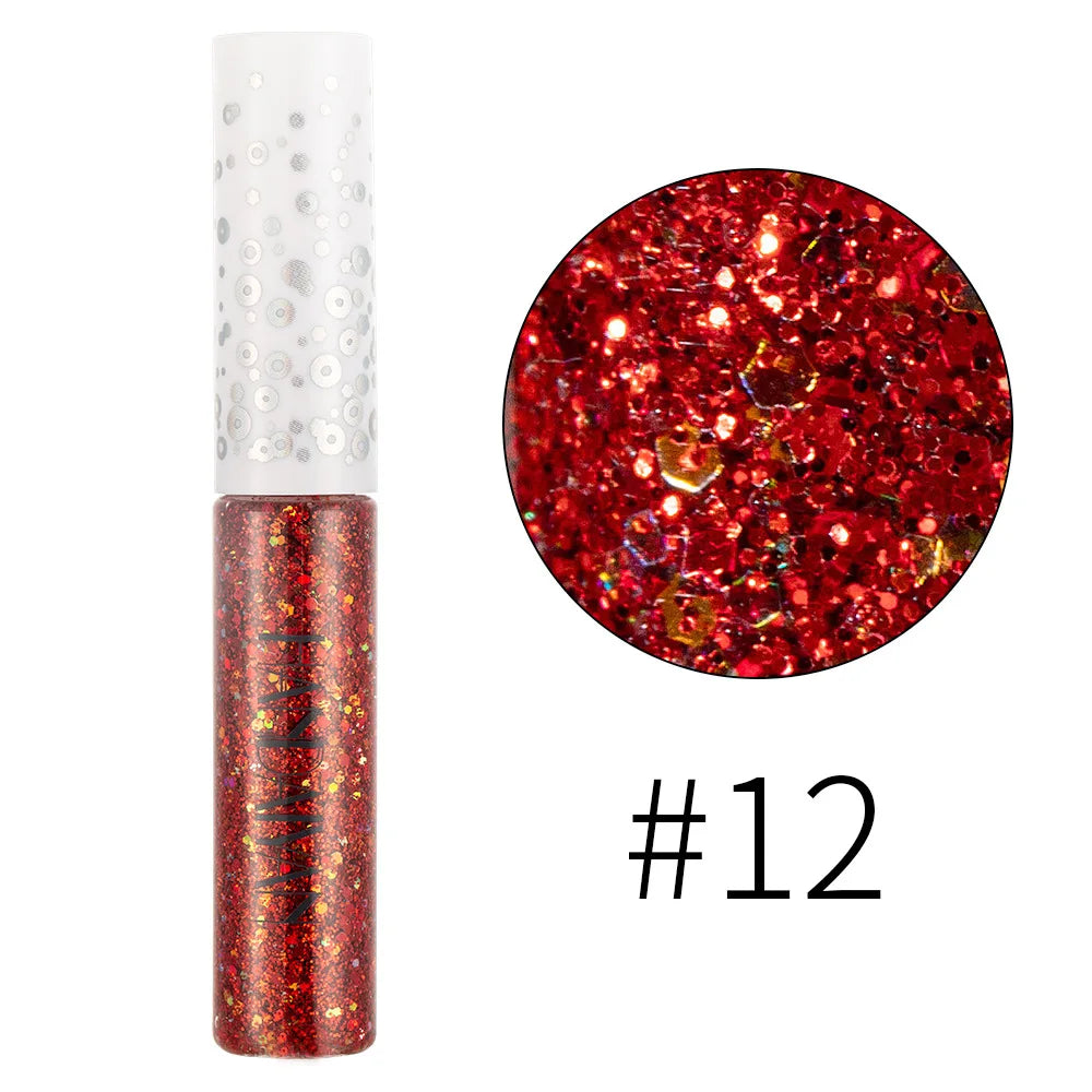 New 12 Colors Diamond Glitter Liquid Eyeliner Durable Waterproof Makeup Shimmer And Shine Eye Pencil Makeup Beauty Tools