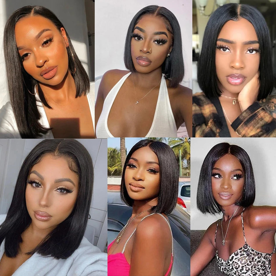 Short Bob Wig Straight 13x4 Lace Front Wig Human Hair Wigs Pre Plucked Front Wig Brazilian Lace Wigs