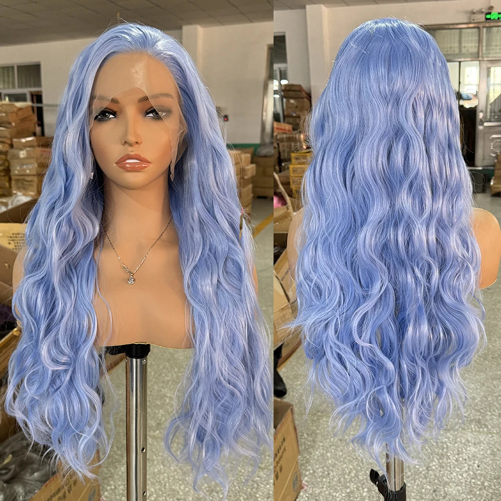 613 Mix Blonde Synthetic Lace Front Wig Long Body Wave Hair Lace Wigs For Women Ready To Wear Cosplay Blonde Wig Frontal Party