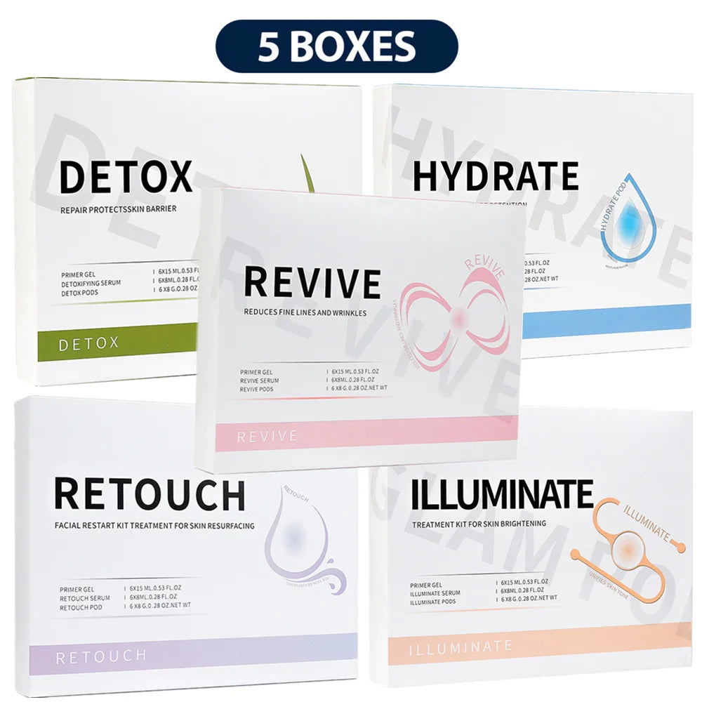 Glam Pod For Aqua Facial Machine CO2 Pods For Bubble Facial Beauty Machine Revive Pods co2 Capsule Gels Facial SPA Skin Clean