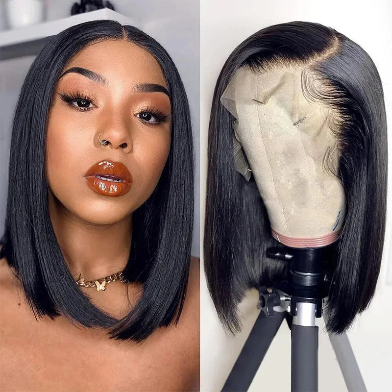 Short Bob Wig Straight 13x4 Lace Front Wig Human Hair Wigs Pre Plucked Front Wig Brazilian Lace Wigs