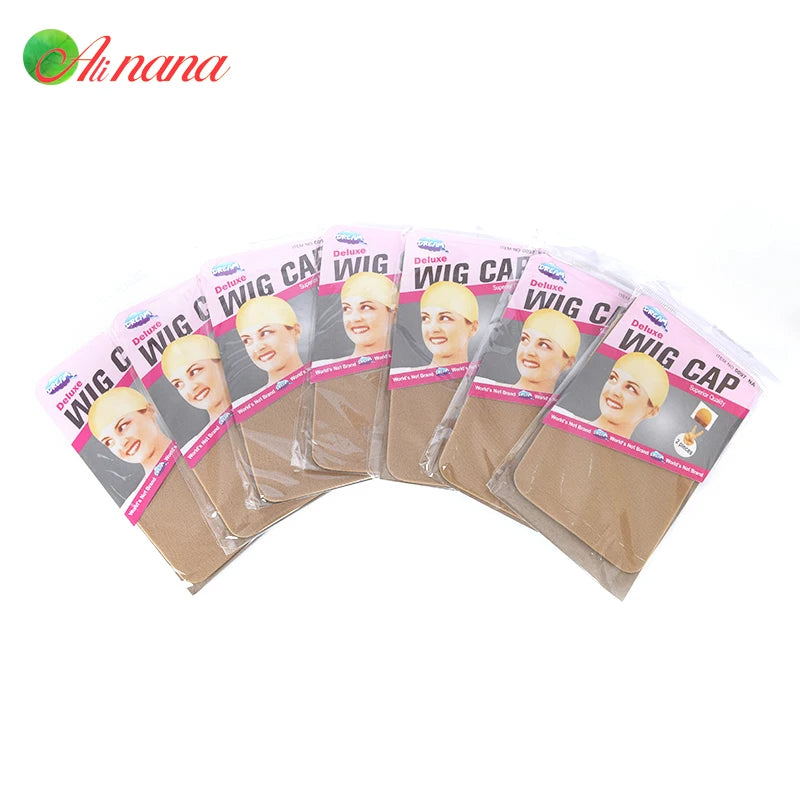 2 pcs/ Pack Wig Caps Hair Nets Weave Hairnets Wig Nets Stretch Mesh Caps Stocking Caps for Making Wigs Free Size Wig Accessories