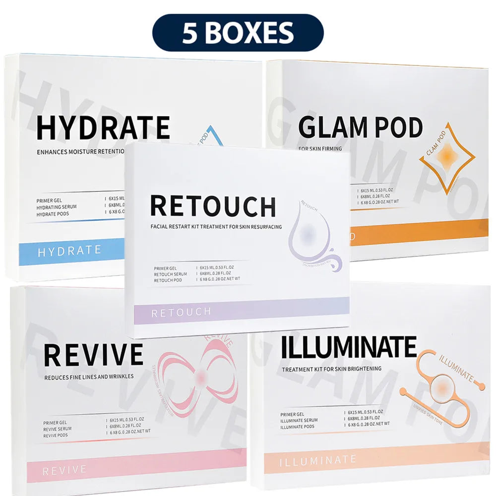 Glam Pod For Aqua Facial Machine CO2 Pods For Bubble Facial Beauty Machine Revive Pods co2 Capsule Gels Facial SPA Skin Clean