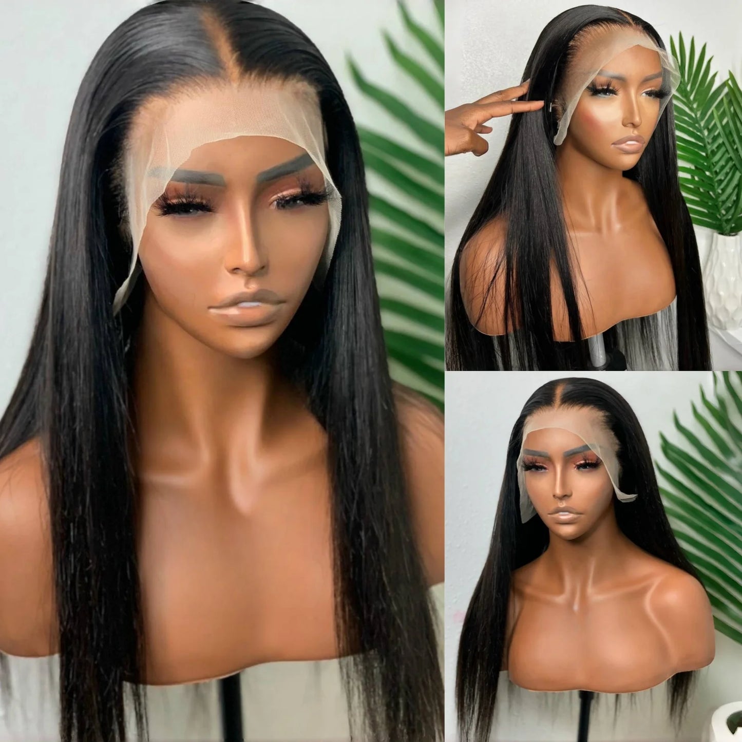 13X4 Dark Green Lace Front Wig Long Straight Synthetic Wig Long Green Colored Hair Lace Frontal Wigs for Women Heat Fiber