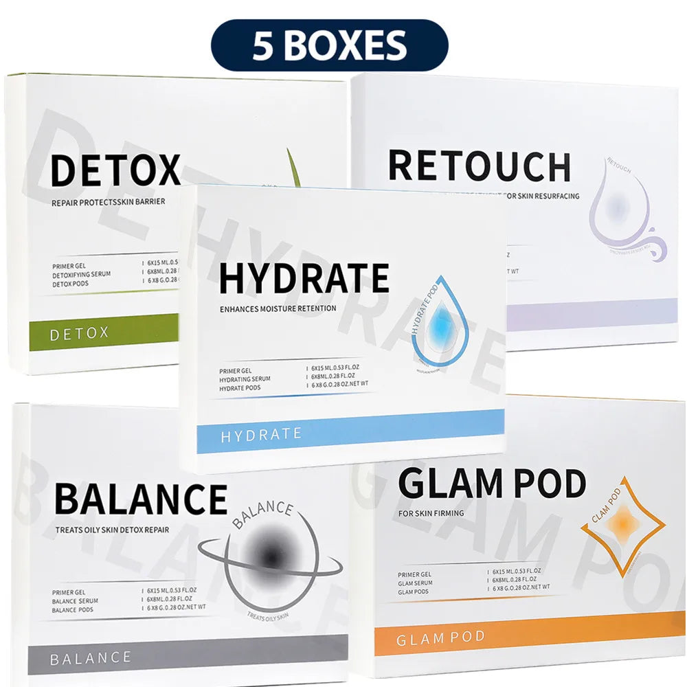 Glam Pod For Aqua Facial Machine CO2 Pods For Bubble Facial Beauty Machine Revive Pods co2 Capsule Gels Facial SPA Skin Clean