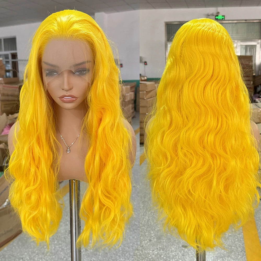613 Mix Blonde Synthetic Lace Front Wig Long Body Wave Hair Lace Wigs For Women Ready To Wear Cosplay Blonde Wig Frontal Party