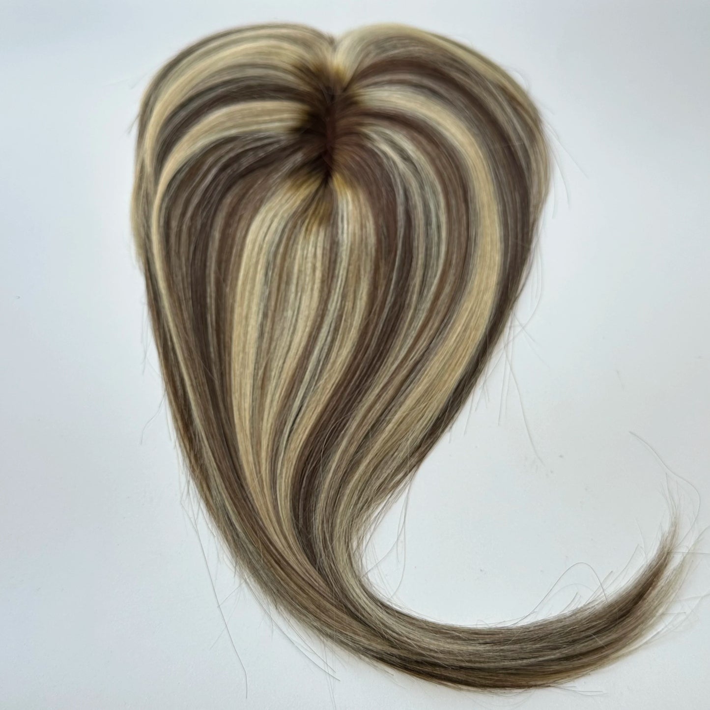 Human Hair Topper For Women Toppers With Bangs Clips In Hairpieces 100% Human Hair Wigs Natural Straight Hair Blonde Silk Base