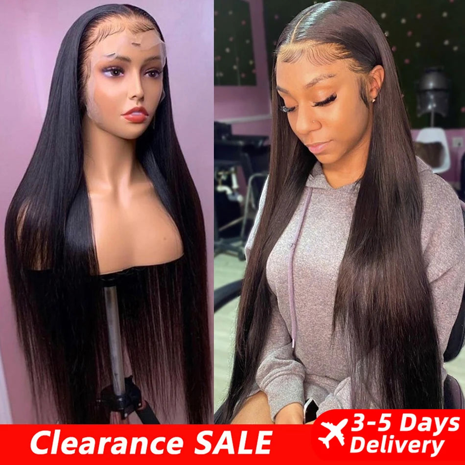 HD Transparent 13x6 Lace Front Human Hair Wigs For Women Pre Plucked Raw Indian Bone Straight 13x4 Lace Frontal Human Hair Wigs
