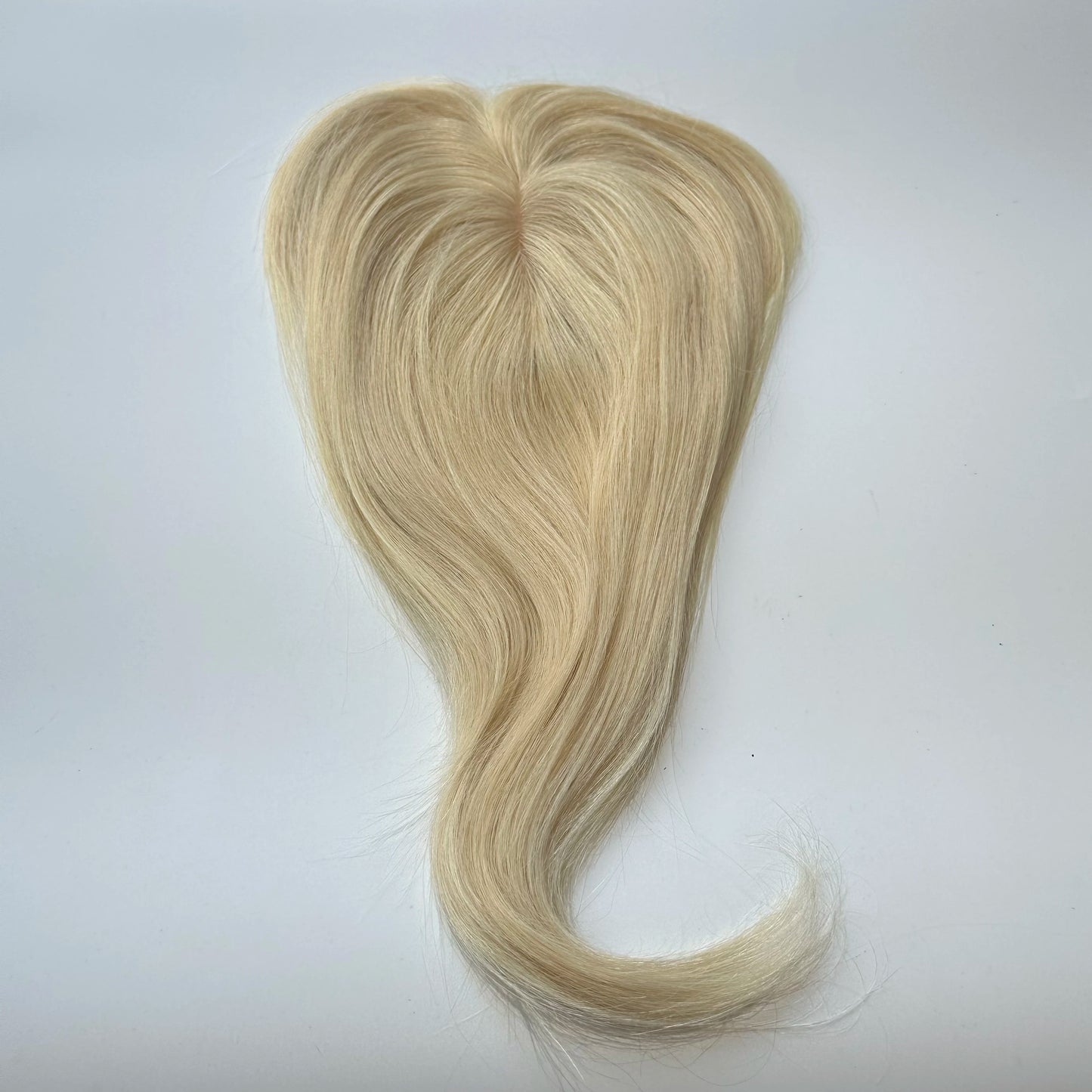 Human Hair Topper For Women Toppers With Bangs Clips In Hairpieces 100% Human Hair Wigs Natural Straight Hair Blonde Silk Base