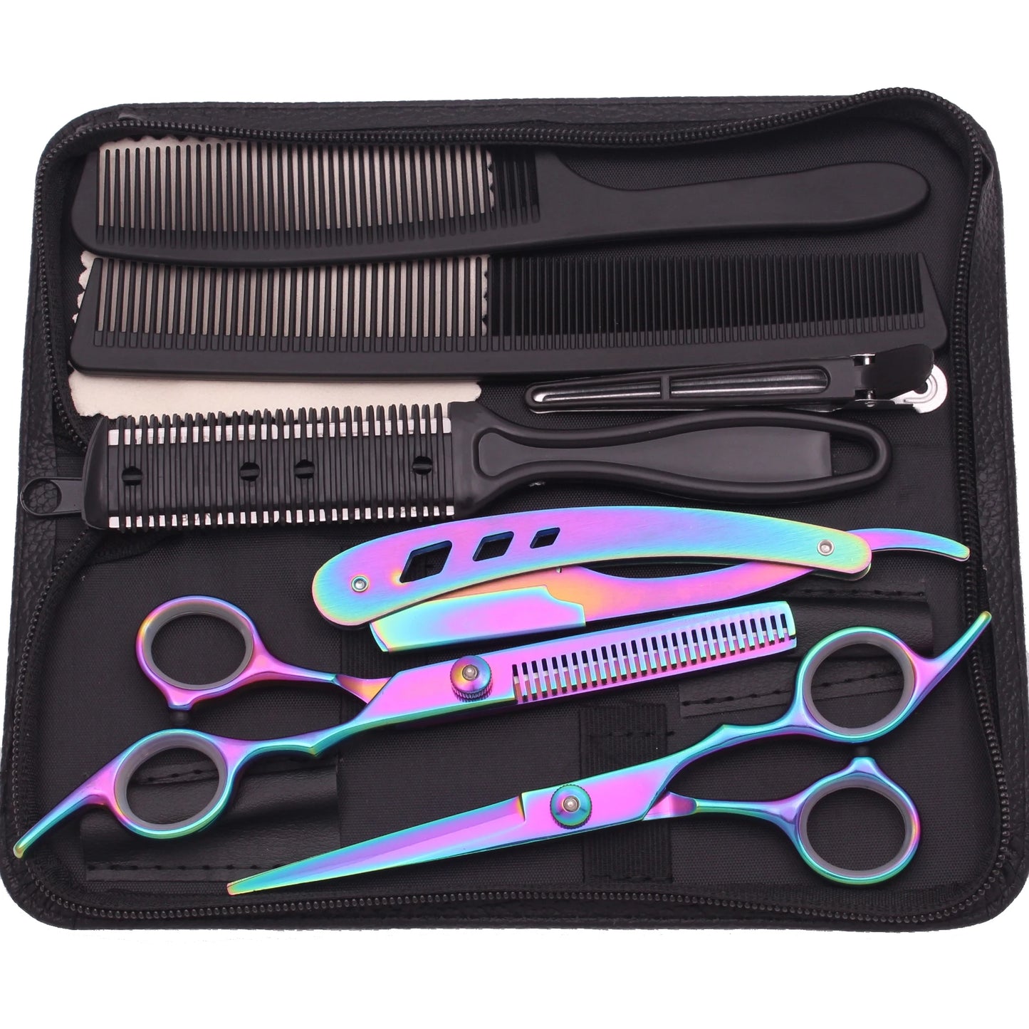 6.0'' Hair Scissors Professional Cutting Shears Thinning Hairdressing Haircut Comb Razors Sets Salon Barber & Home Dropshipping