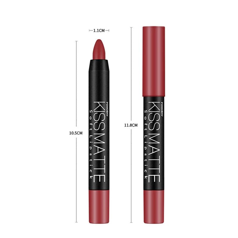 19 Colors Sexy Matte Lip Stick Lipliner Lip Liner Pencil Lasting Nude Rotatable Lipsliner Pen Set Beauty Makeup Tool Cosmetic