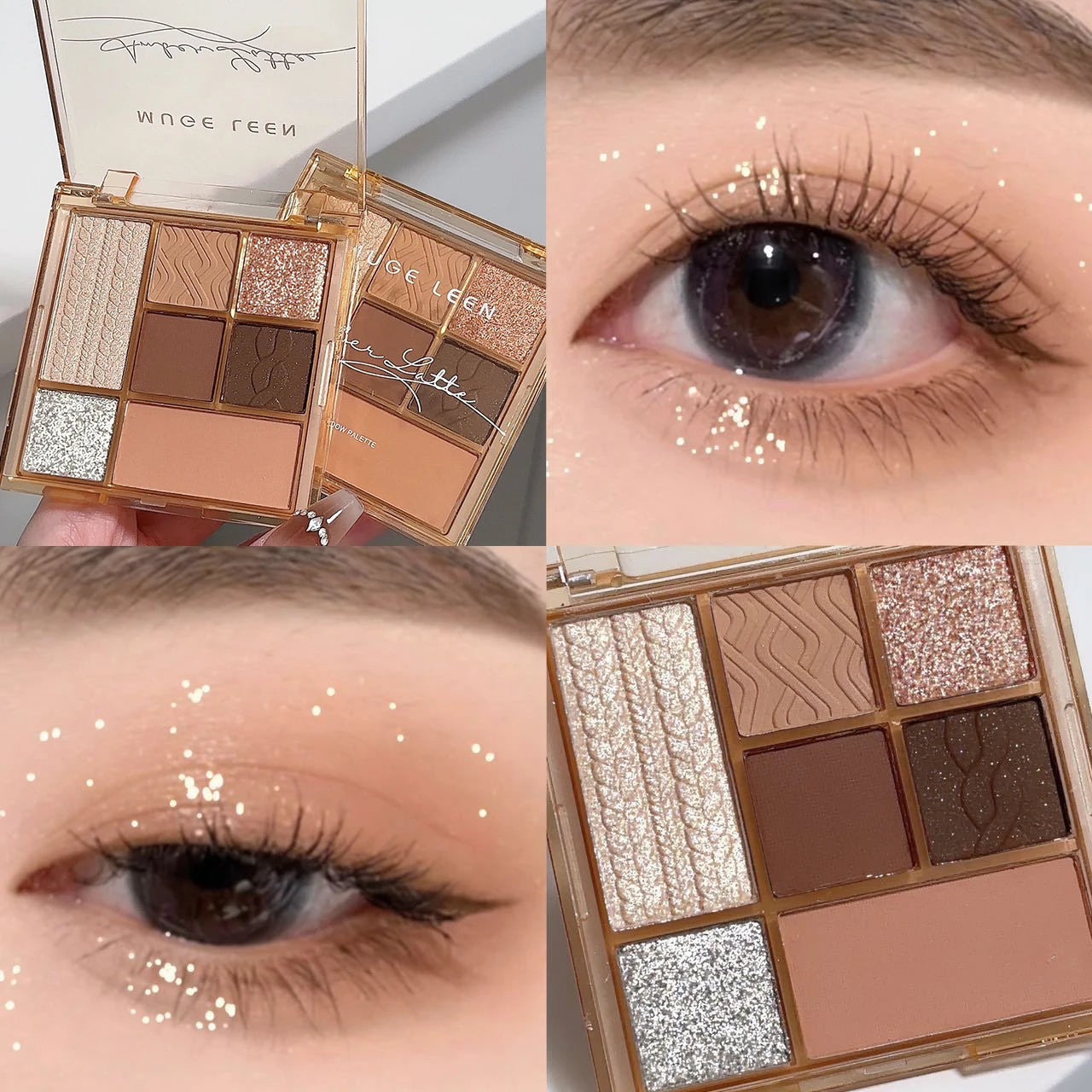 7 Colors Rose Red Brown Eye Shadow Palette Matte Glitter Pearly Eyeshadow Palette Lasting Charming Eye Makeup Palette Cosmetics