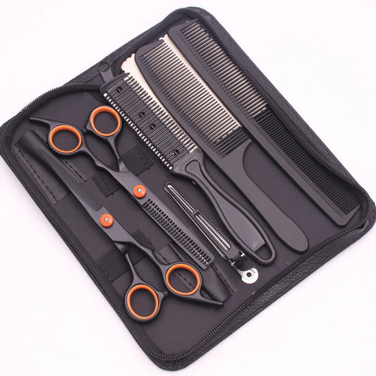 6.0'' Hair Scissors Professional Cutting Shears Thinning Hairdressing Haircut Comb Razors Sets Salon Barber & Home Dropshipping