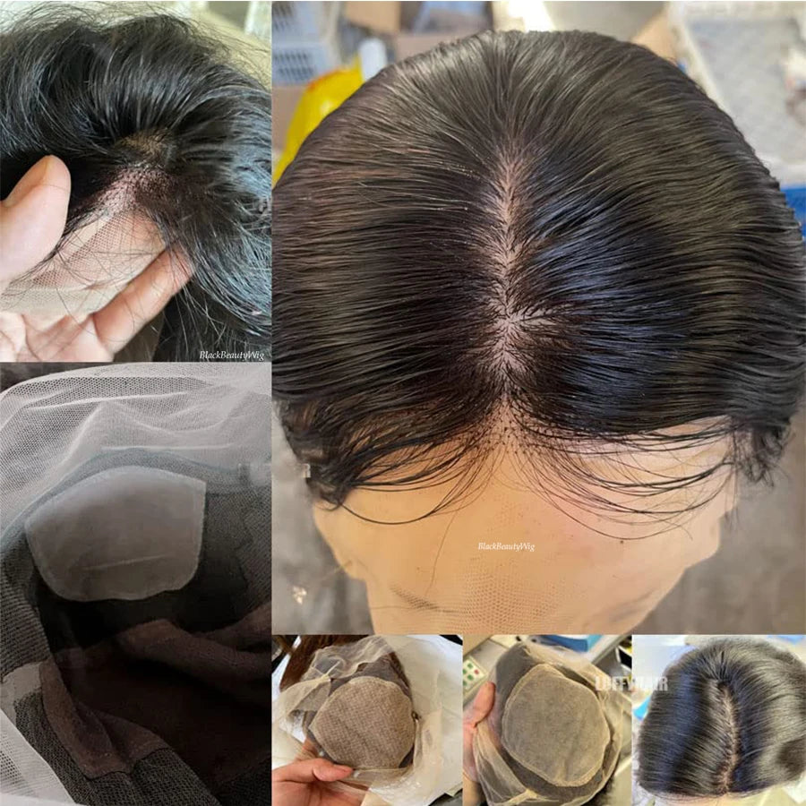 5x5 Silk Top Full Lace Human Hair Wig Silky Straight Peruvian Remy Hair Pre Plucked Silk Base Full Lace Wig With Baby Hair